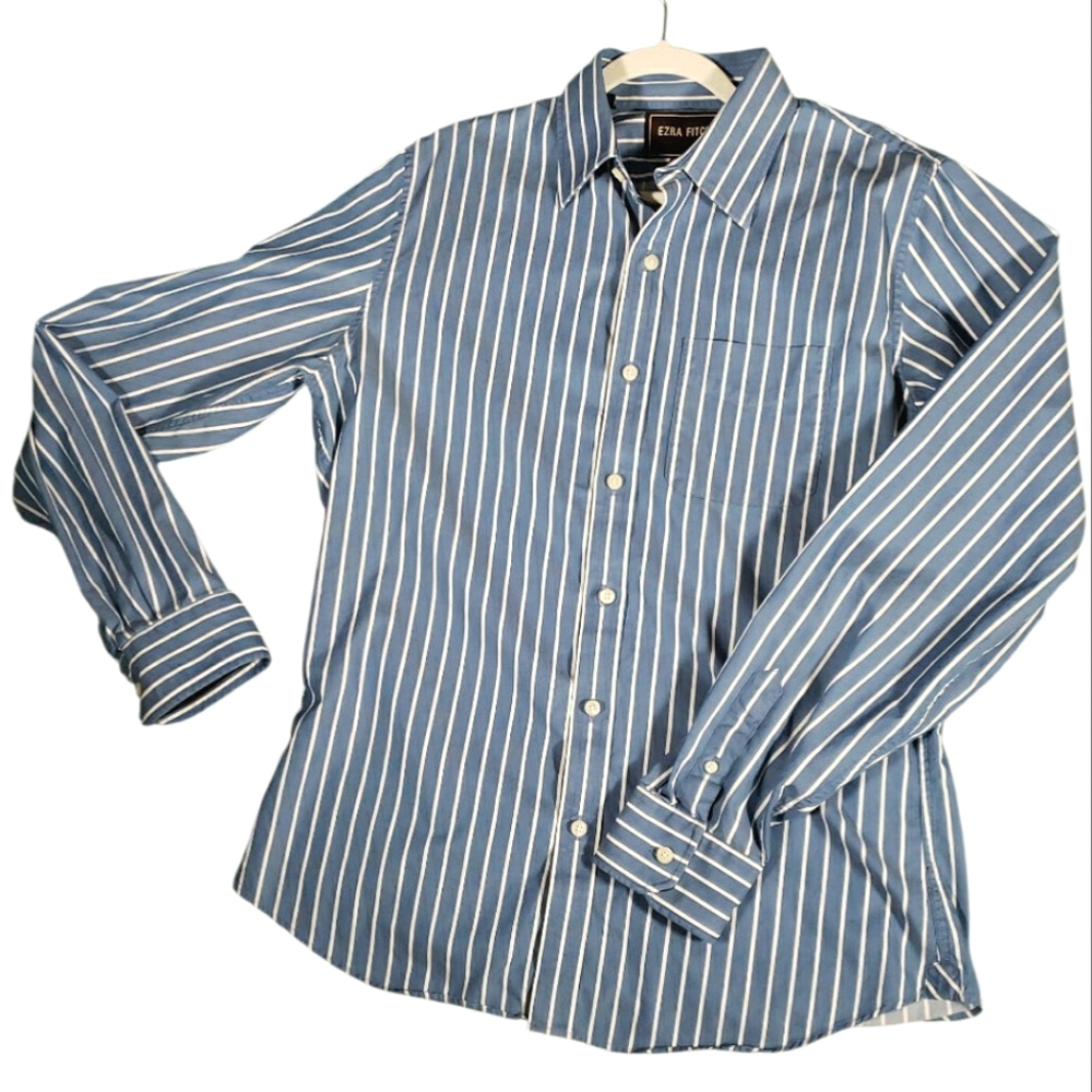 Ezra Fitch Coastal Preppy Nautical Tailored Cotton Men's Buttondown Shirt Large